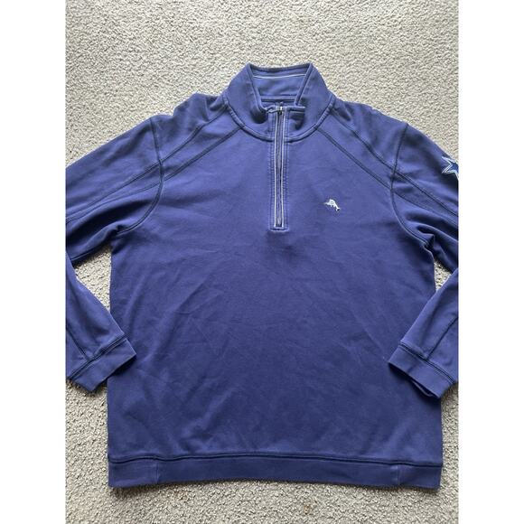 Tommy Bahama Men's Large Dallas Cowboys NFL 1/4 Zip Long Sleeve Pullover - Picture 2 of 9
